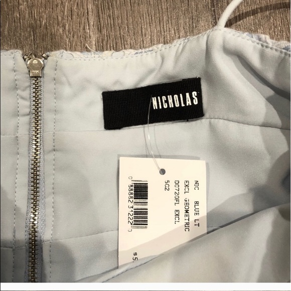 Nicholas for Intermix Geometric Lace Blue Dress - Picture 6 of 7